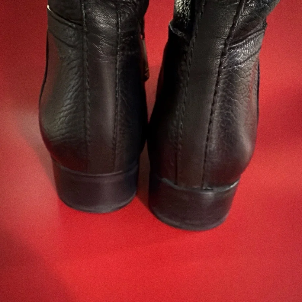 Tory Burch Julian Women's Black Leather Knee-High Riding Boots US 7.5 M Zip
